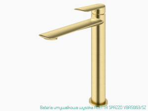 Bateria umywalkowa wysoka Vedo ALETTA SPAZZO złoto szczotkowane VBA5003/SZ