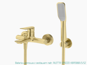 Bateria wannowa z zestawem prysz. Vedo ALETTA SPAZZO złoto szczotkowane VBA5006/S/SZ