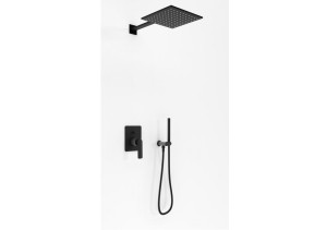 Zestaw prysznicowy ze słuchawką i deszczownicą KOHLMAN Experience Black QW210EBQ30 30cm