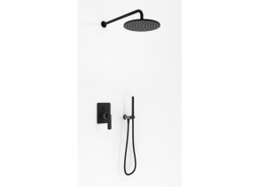 Zestaw prysznicowy ze słuchawką i deszczownicą KOHLMAN Experience Black QW210EBR30 30cm