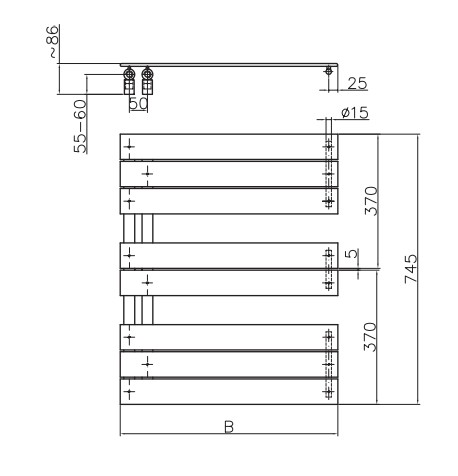 RYSUNEK TECHNICZNY GRZEJNIKA ATAKAMA - LUXRAD