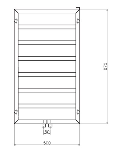 RYSUNEK TECHNICZNY GRZEJNIKA  ATRIA - LUXRAD
